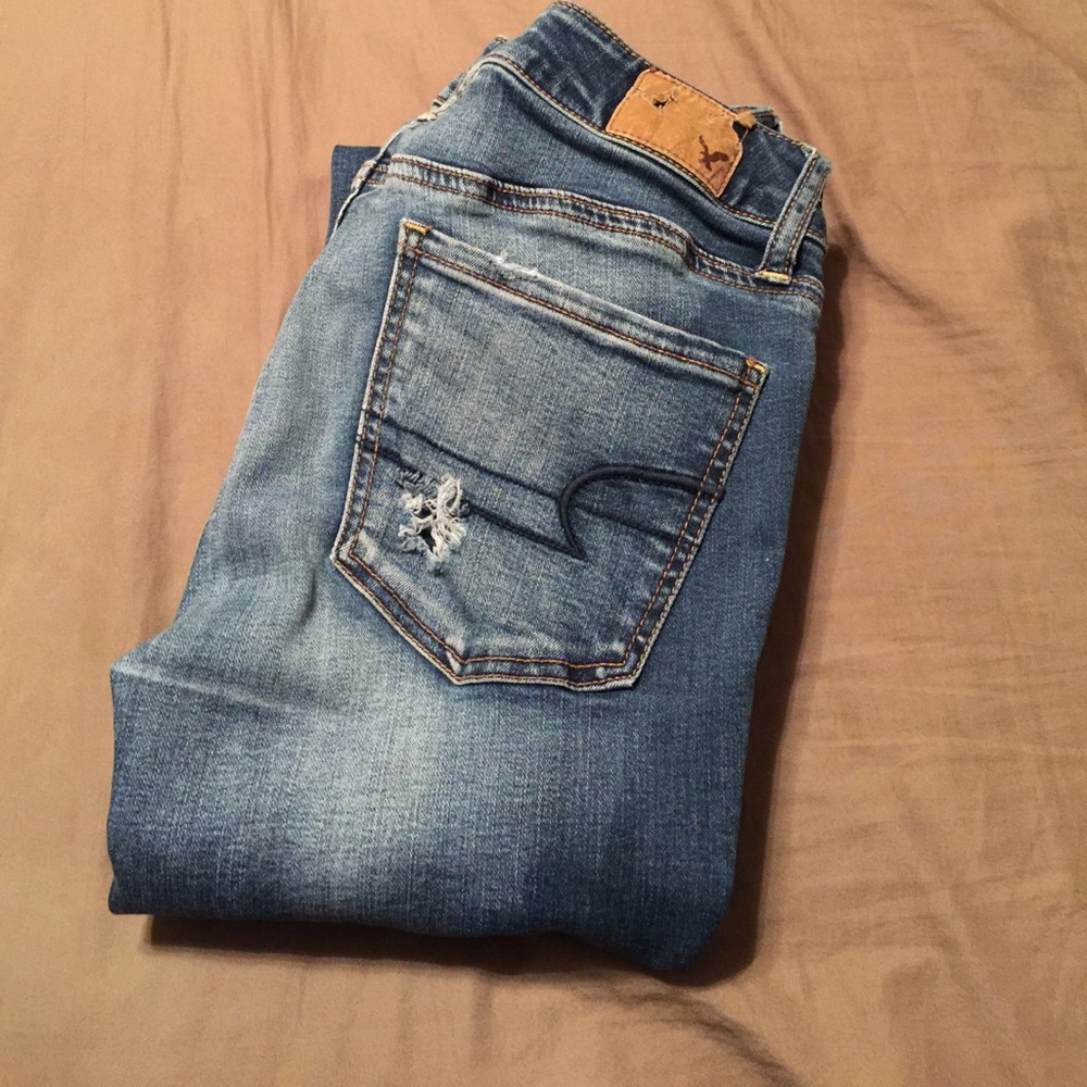 size 4 super super stretch american eagle jeans