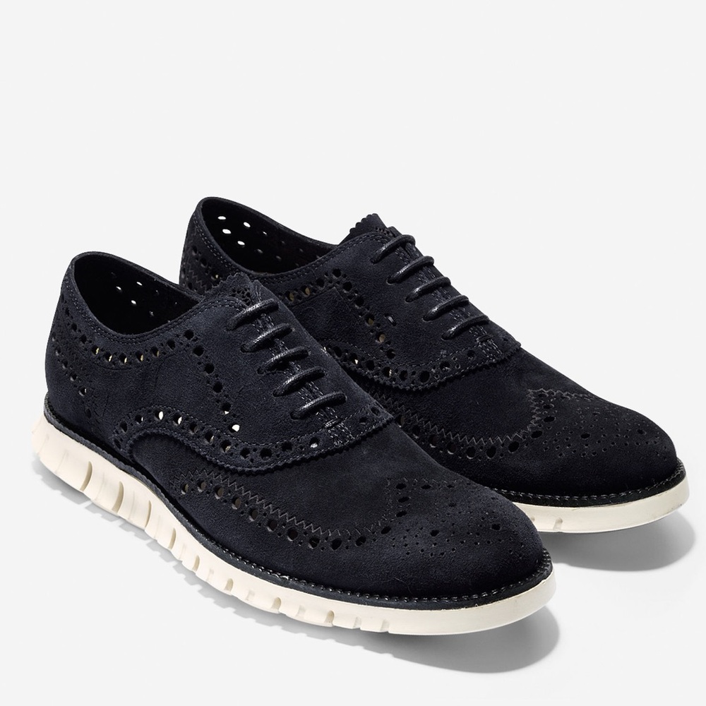 New Cole Haan Zerogrand Suede Wing Tip Oxford
