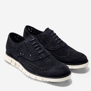 New Cole Haan Zerogrand Suede Wing Tip Oxford