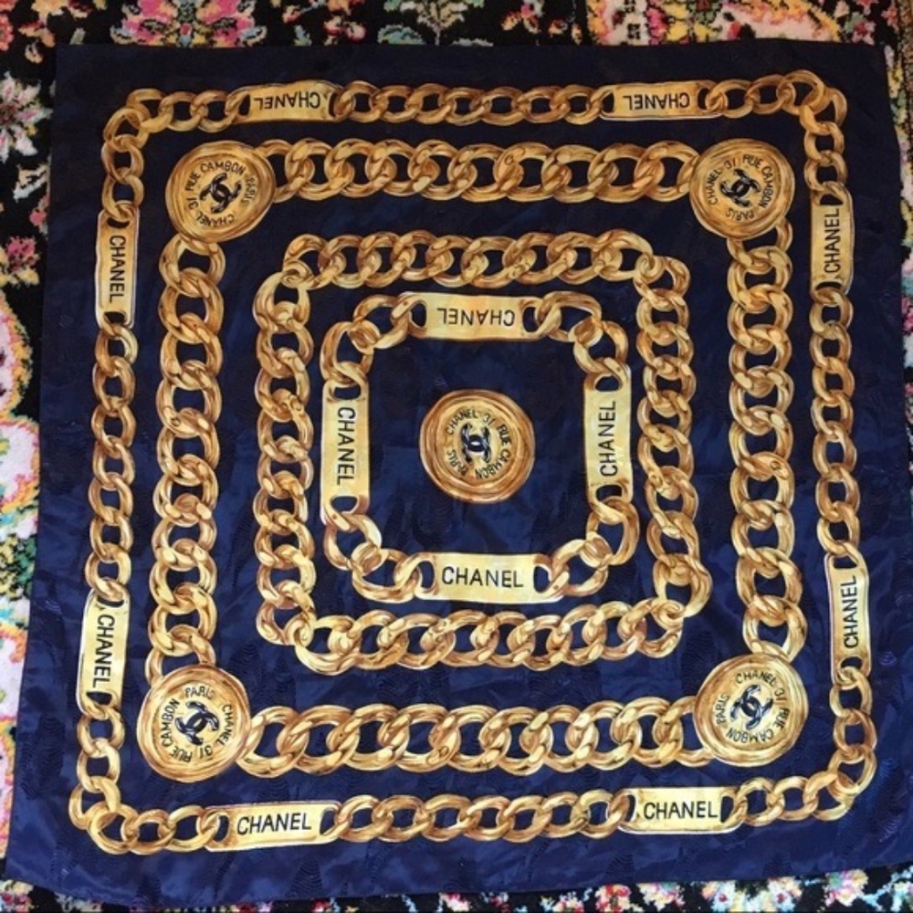 Authentic Chanel silk scarf