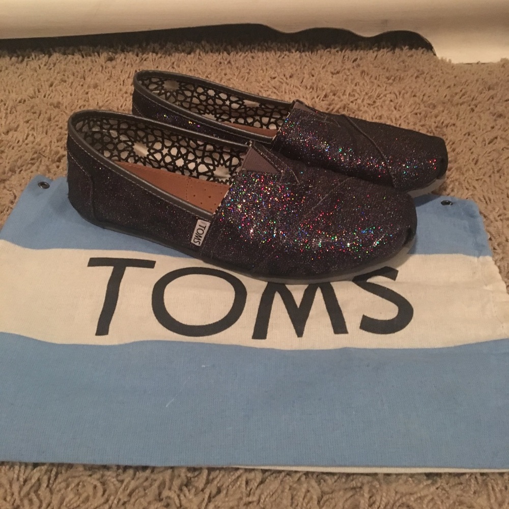 Toms purple sparkle flats