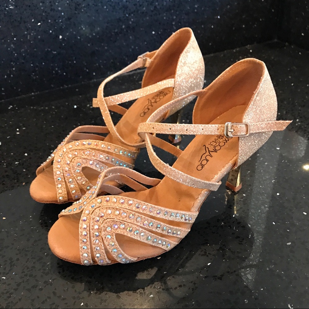 Gold Stiletto Dance Shoes