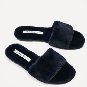 Faux Fur Slides
