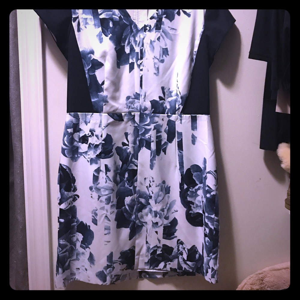 Navy flowered dress
