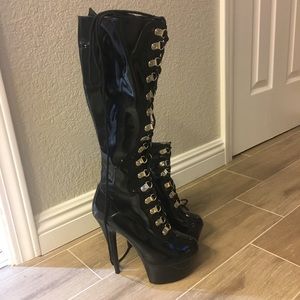 Ellie leather pole boots