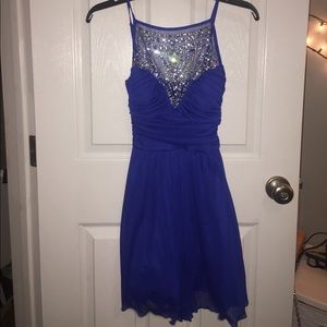 B Darlin Blue sequin homecoming dress