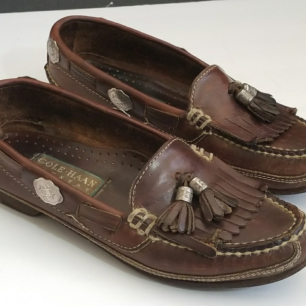Women's brown leather Cole Haans 6 1/2 Slip ons