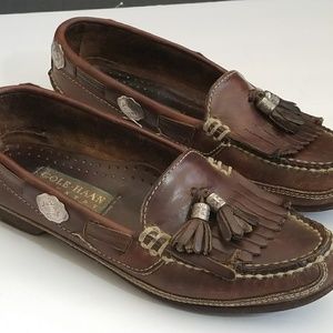 Women's brown leather Cole Haans 6 1/2 Slip ons