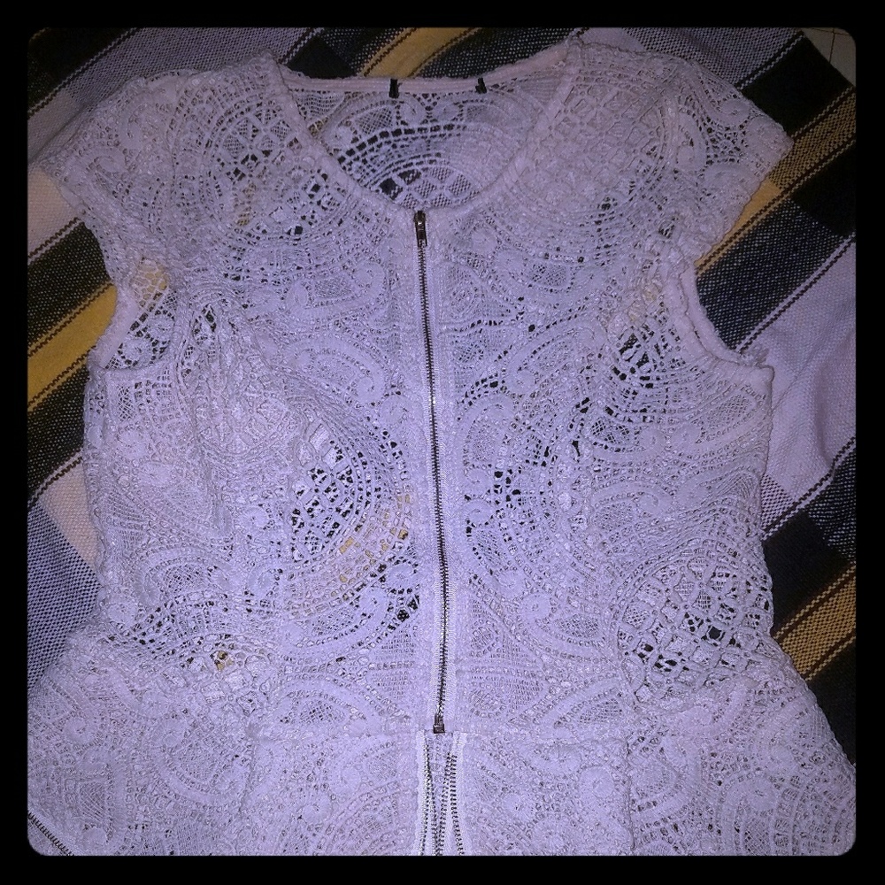 Lace Zippered Vest