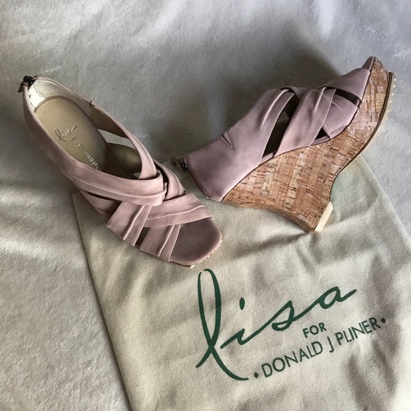 Donald J. Pliner Shoes - Distressed Pink Nubuck Cork Wedges Lisa for DJP