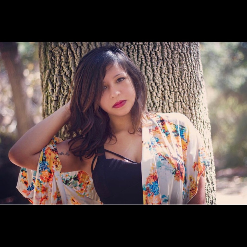 White orange blue floral kimono