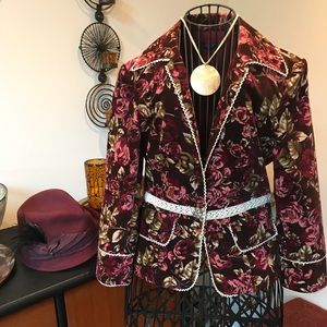 Vintage Max Mara Girly Floral Corduroy Blazer
