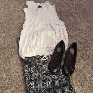 Palazzo Pants, tank & dress shoes