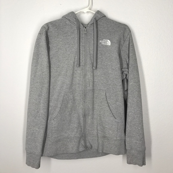 The North Face Sweaters - North Face grey zip hoodie size small