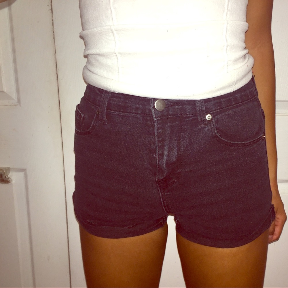 Forever 21 Faded Black High Waisted Shorts