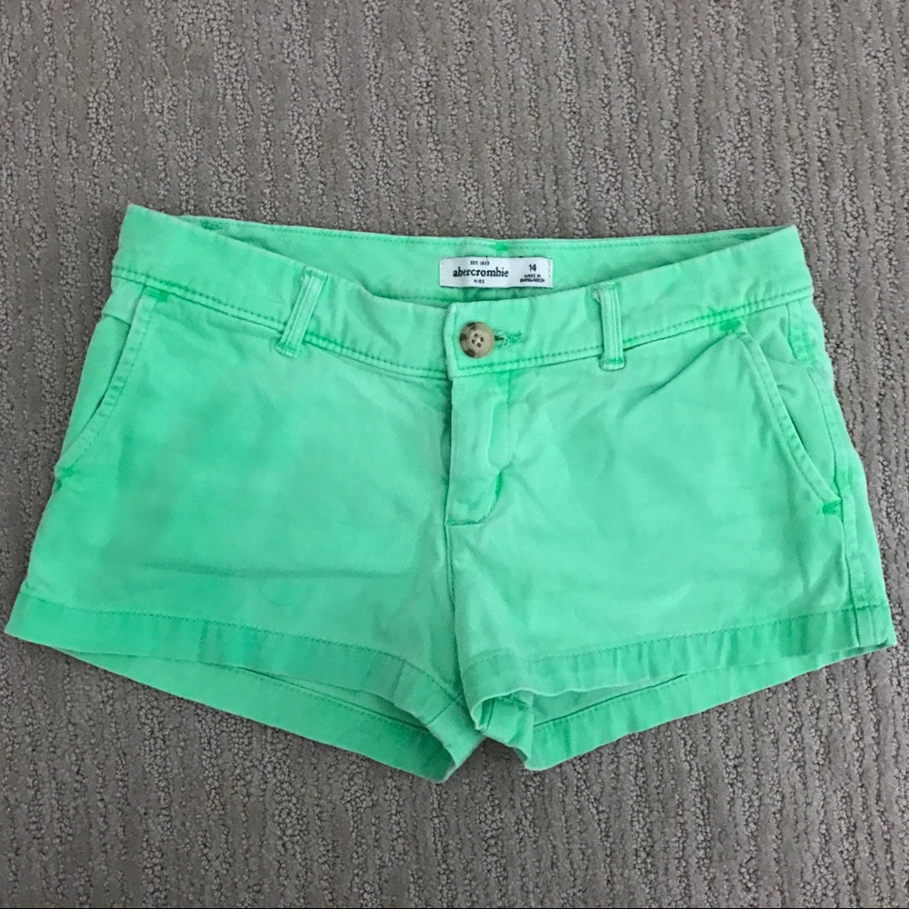 Abercrombie kids girls green shorts, size 14