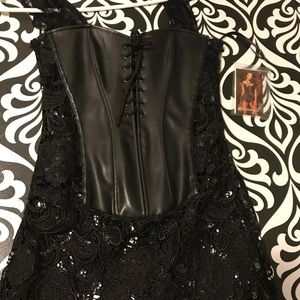 Dreamgirls faux leather/lace corset (no panties)