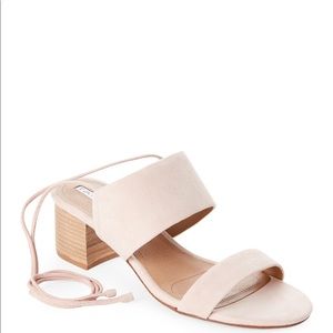 Tahari BLUSH velvet peep toe block heel sandals