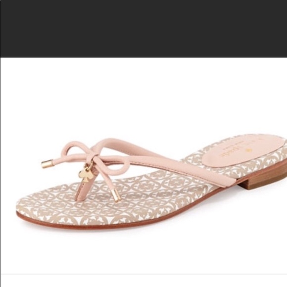 Kate Spade Mistic Bow Flip Flops Thong Sandal Pink - Picture 5 of 8