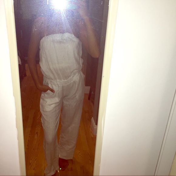jolie Tops - NWOT White Linen Jumpsuit