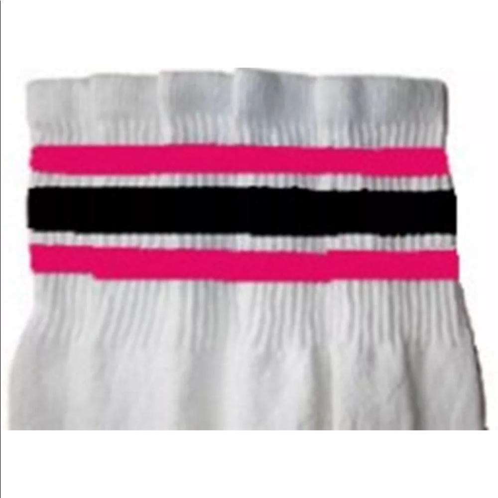 35” OTK barbie pink black boot socks thigh high