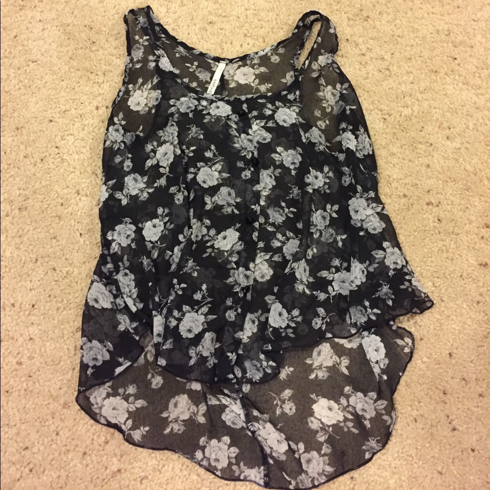 Sheer floral shirt