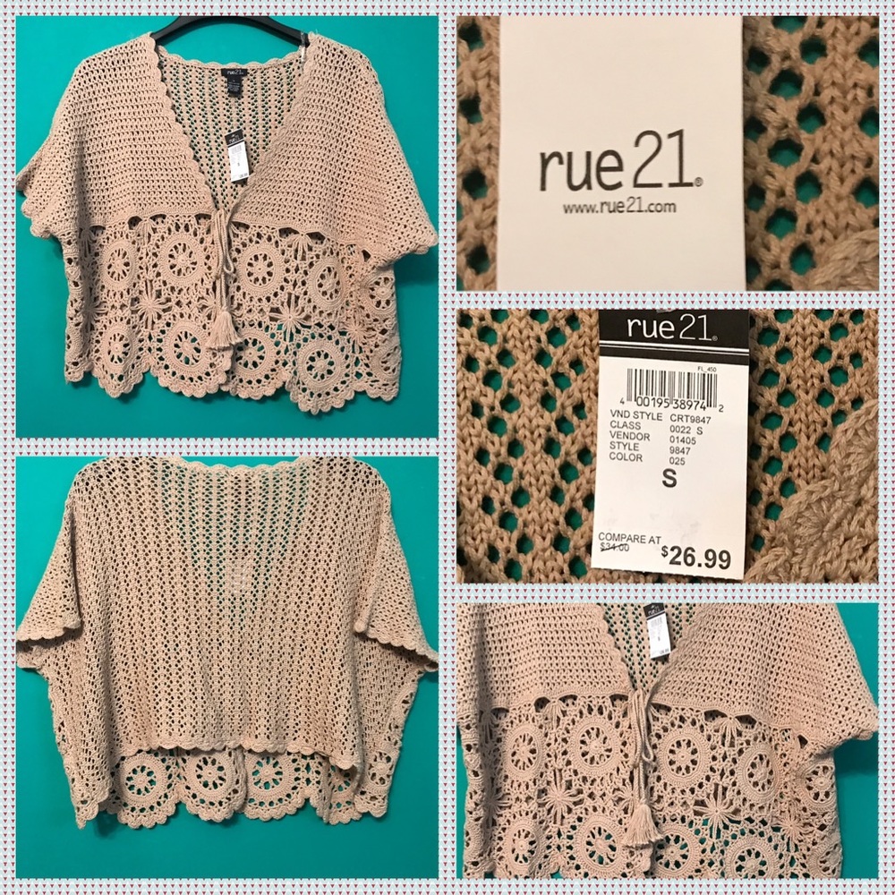 RUE 21 CARDIGAN SIZE SMALL( NEW WITH TAGS)