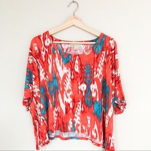 [MICHAEL KORS] Orange Ikat Short Sleeve Loose Tee