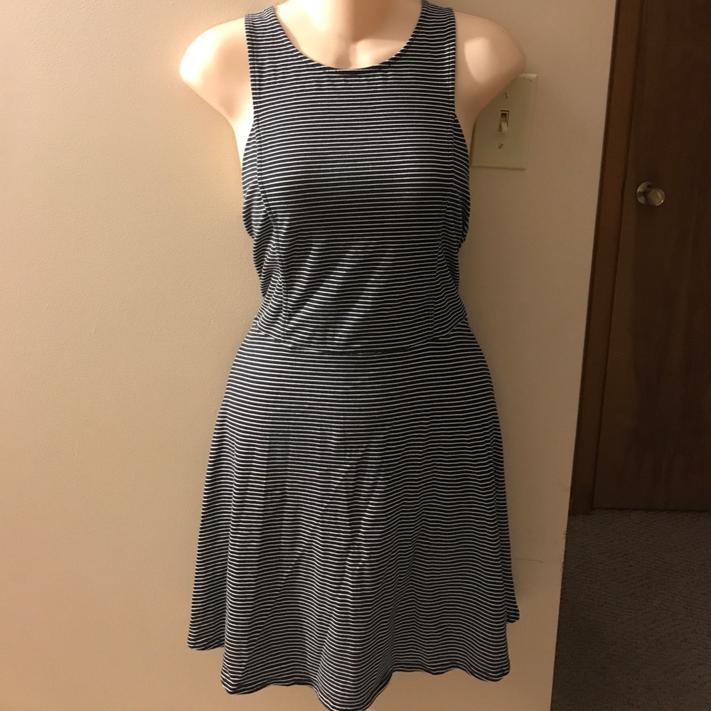 American Eagle black & white striped skater dress