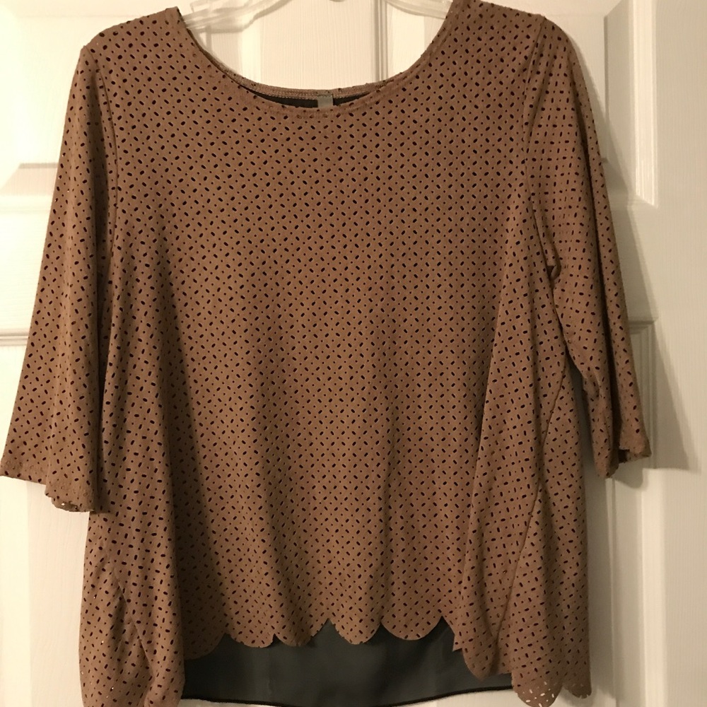 Suede and Black Shirt