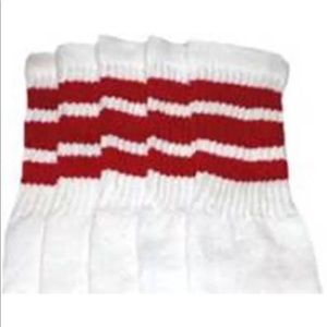 Made in USA OTK socks red white striped thigh high over knee y2k sport sexy cute