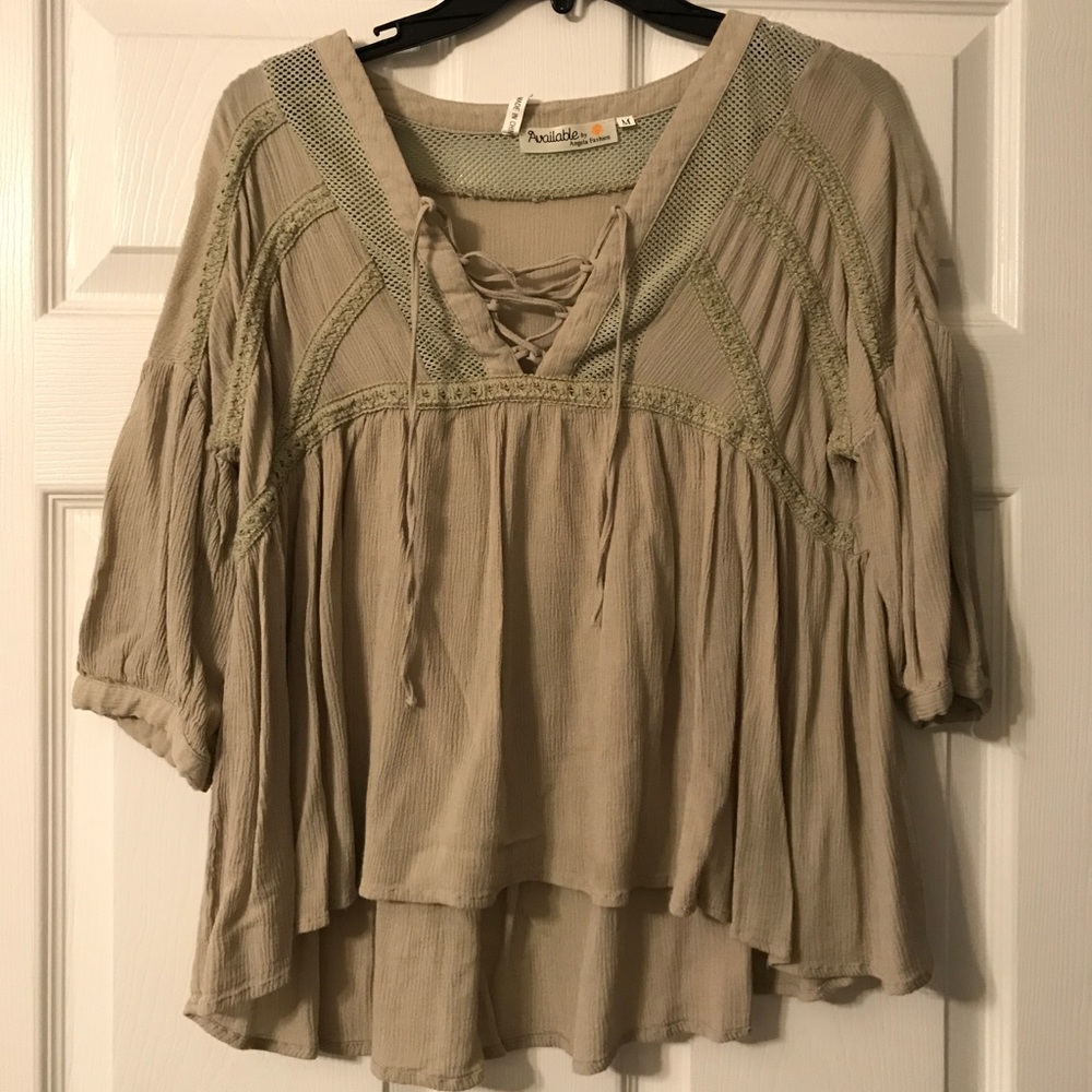 Green Lace Up Shirt