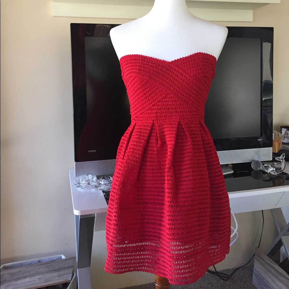 Lace red dress👠