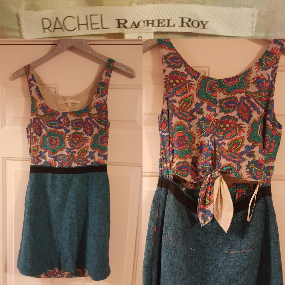 Rachel Roy tie back tank dress w pockets NWOT 6