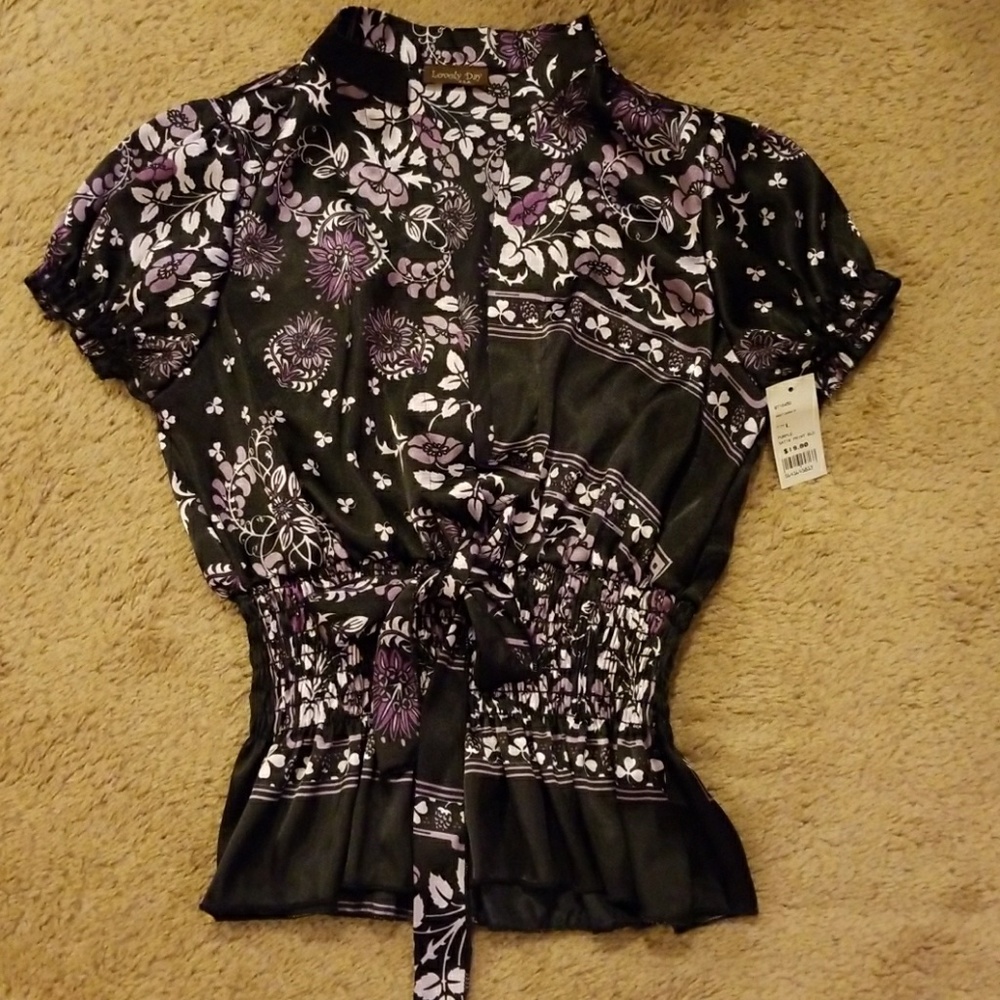 🆕️ Lvlx -  Purple Satin Print Top
