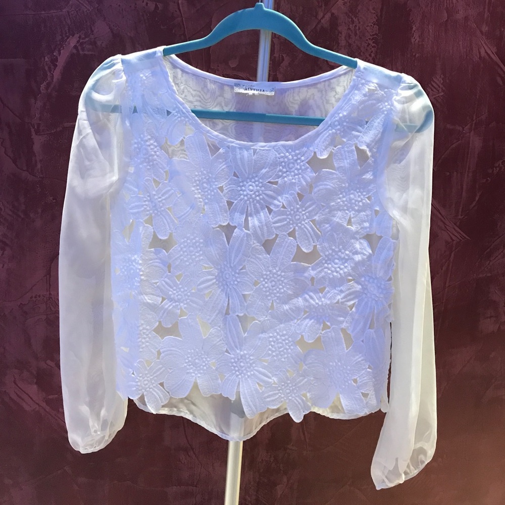Sheer white blouse