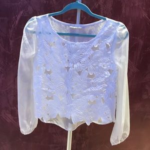 Sheer white blouse