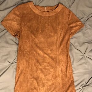 Suede Short Sleeve Dress