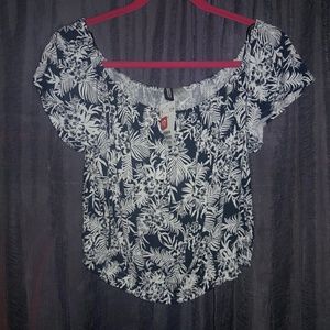 Brand New Blue and White Crop Top