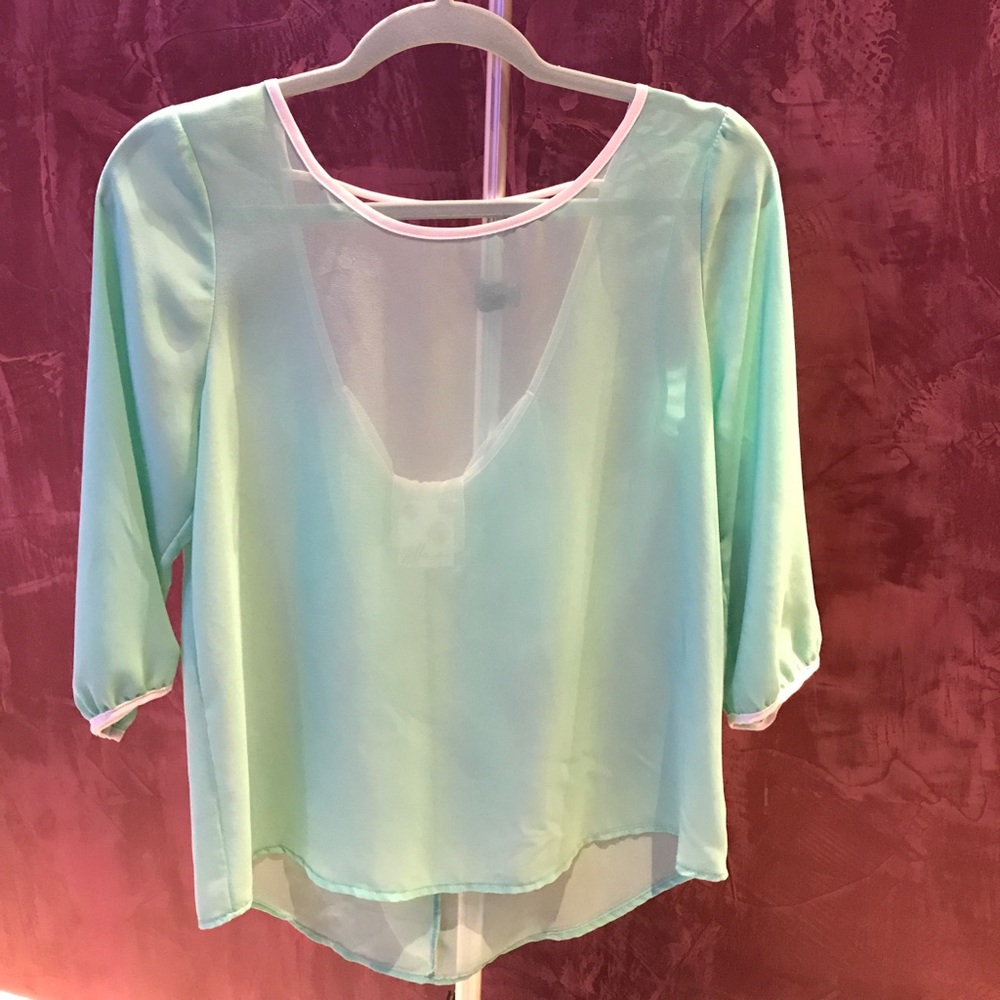 Sheer green blouse