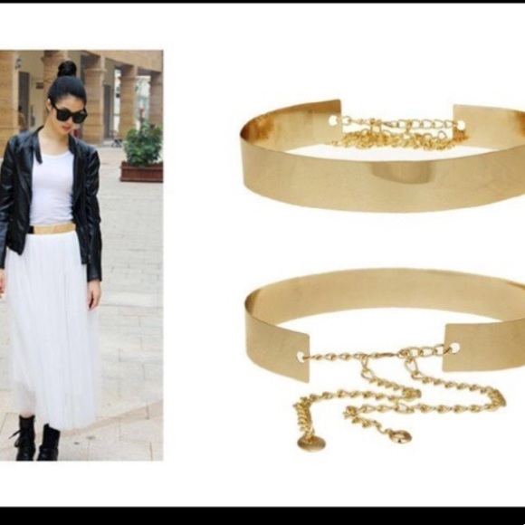 Accessories - Gold color mirror waist adjustable belt