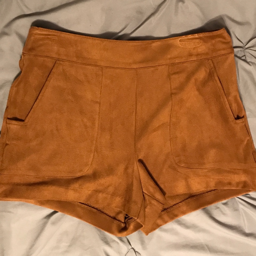 Brown Suede Shorts