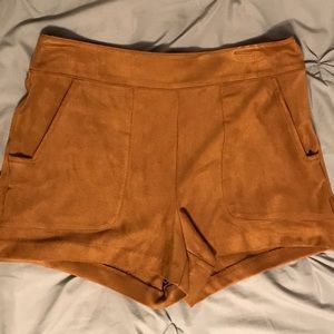 Brown Suede Shorts