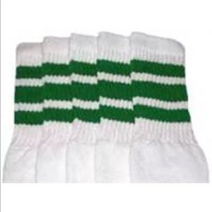 35” green white striped socks over the knee thigh high new playboy sexy sport