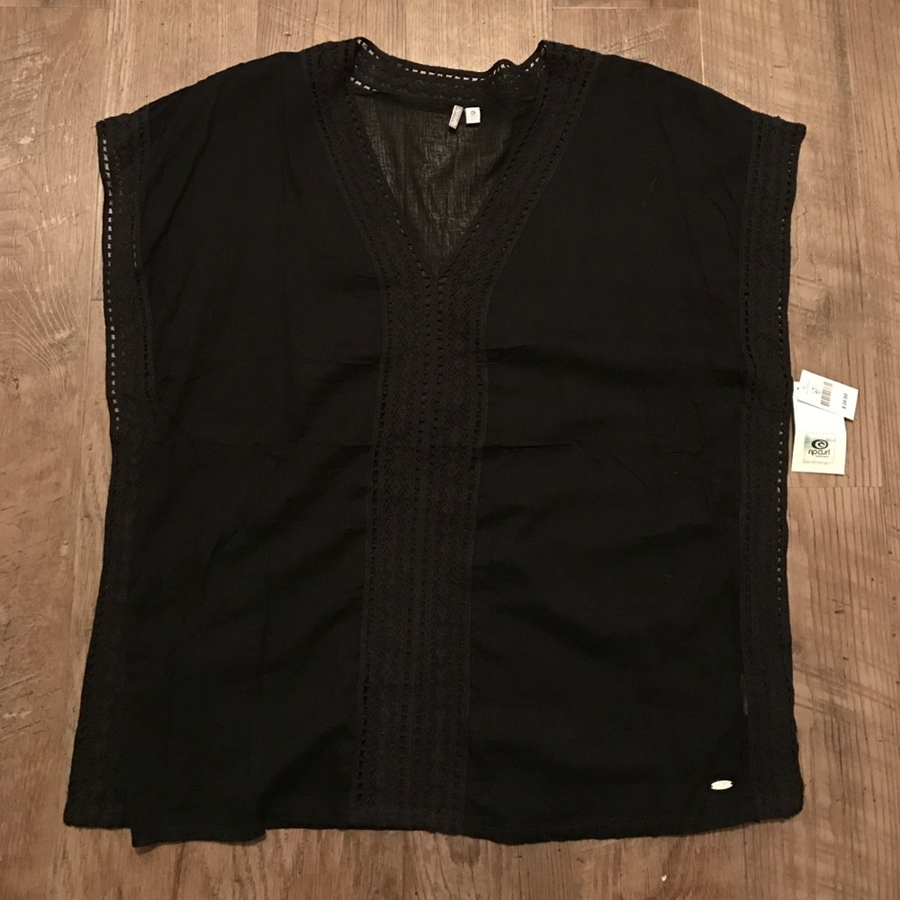 Black Crochet Rip Curl Swim Cover Up