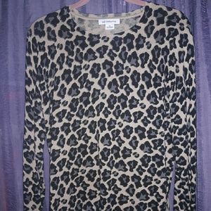 Leopard Print Liz Claiborne Long Sleeve Sweater