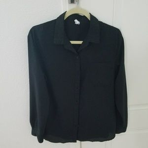 Black long sleeve button down shirt