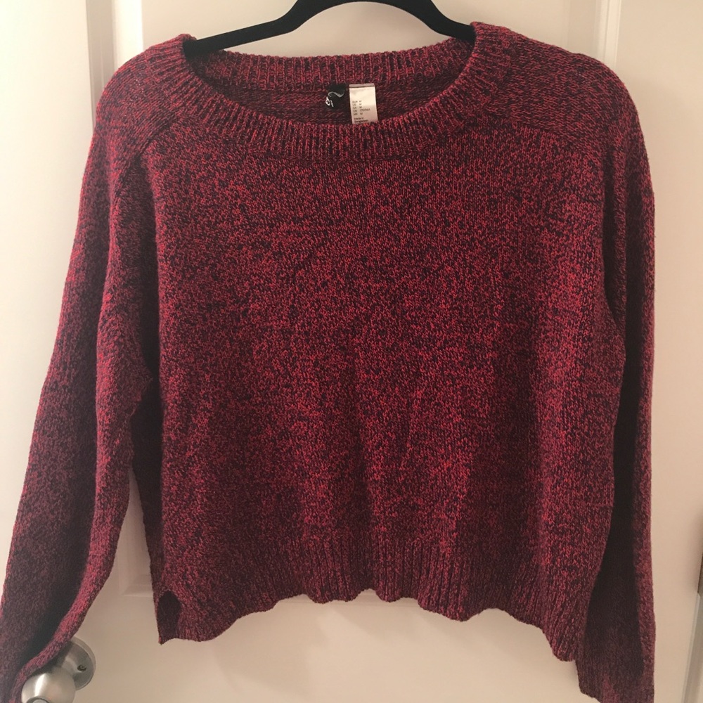 H&M red sweater cropped