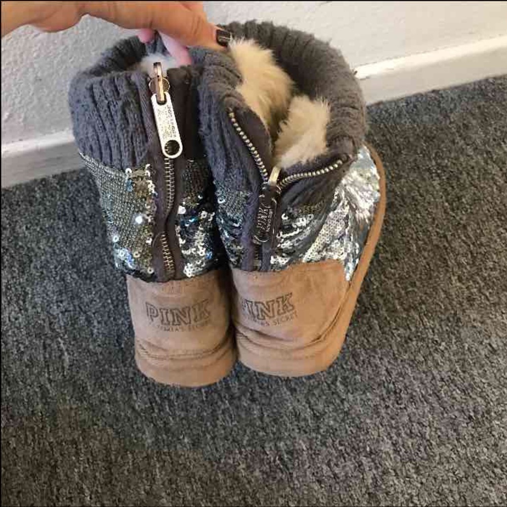 PINK Victoria Secret Sequenced Boots
