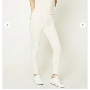 White high waisted skinny jeans